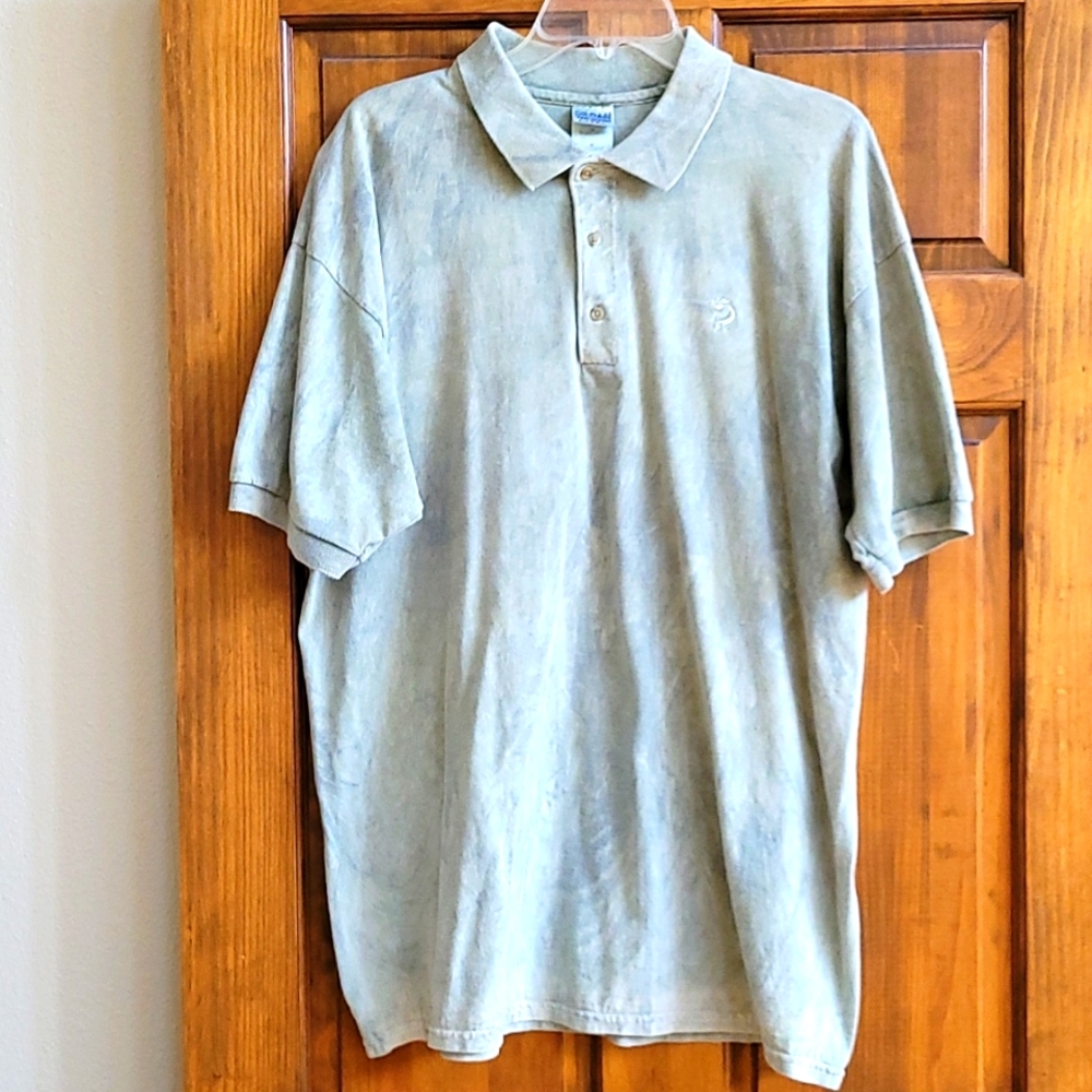 Mens green stonewashed pole shirt - Size XLarge
